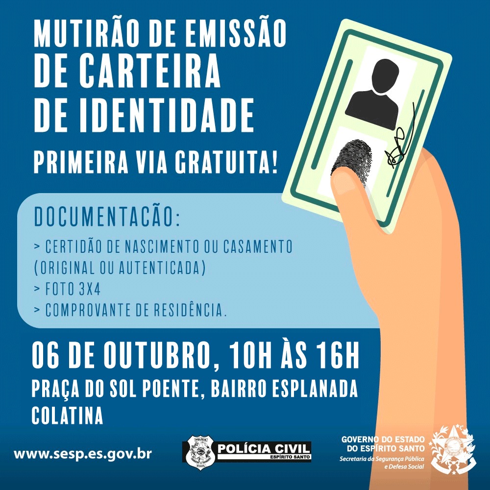 mutirao para emissão de carteiras de identidade
